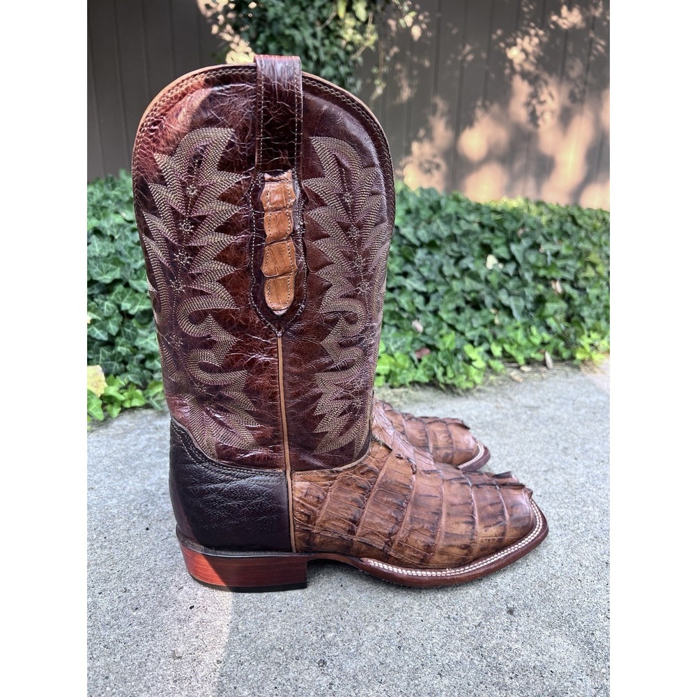 Lucchese CY7071 Men's Size 8 EE Exotic Caiman Crocodile Western Cowboy Boots - Picture 2 of 10